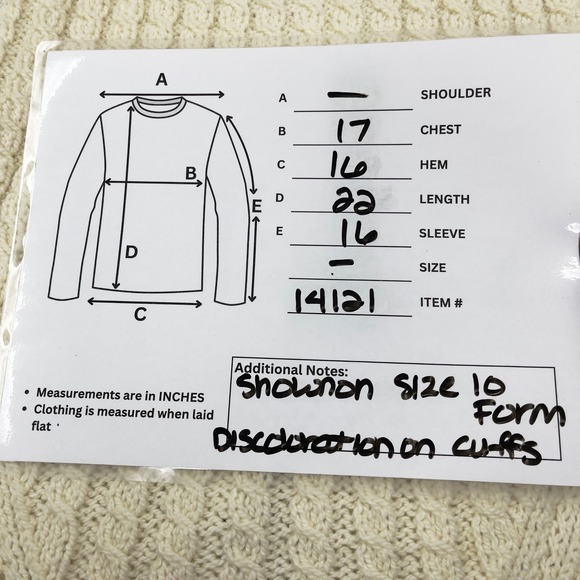 Chunky Cable‎ Knit Sweater Womens S/M Fisherman Handmade Heritage Alpine READ - Picture 10 of 12